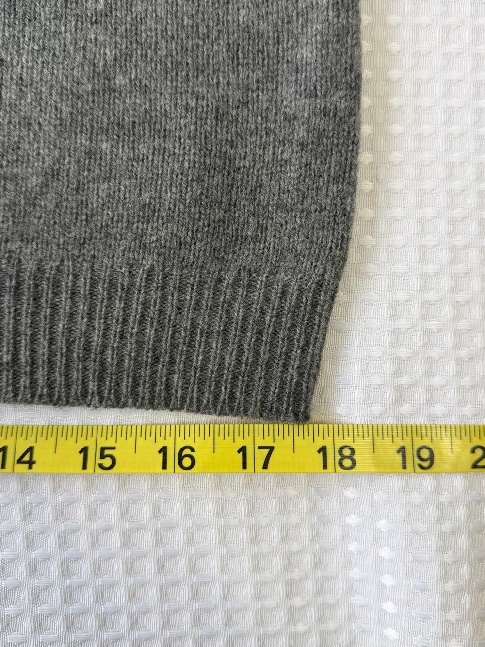 Polo Ralph Lauren Grey Dress Merino Wool Cashmere Leather Elbows Size M Flaw - Picture 9 of 11